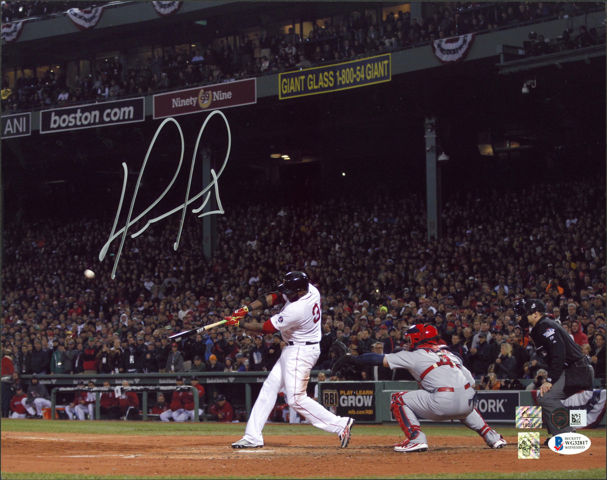 Red Sox David Ortiz Authentic Signed 11x14 Horizontal Photo BAS Witness #WG32817