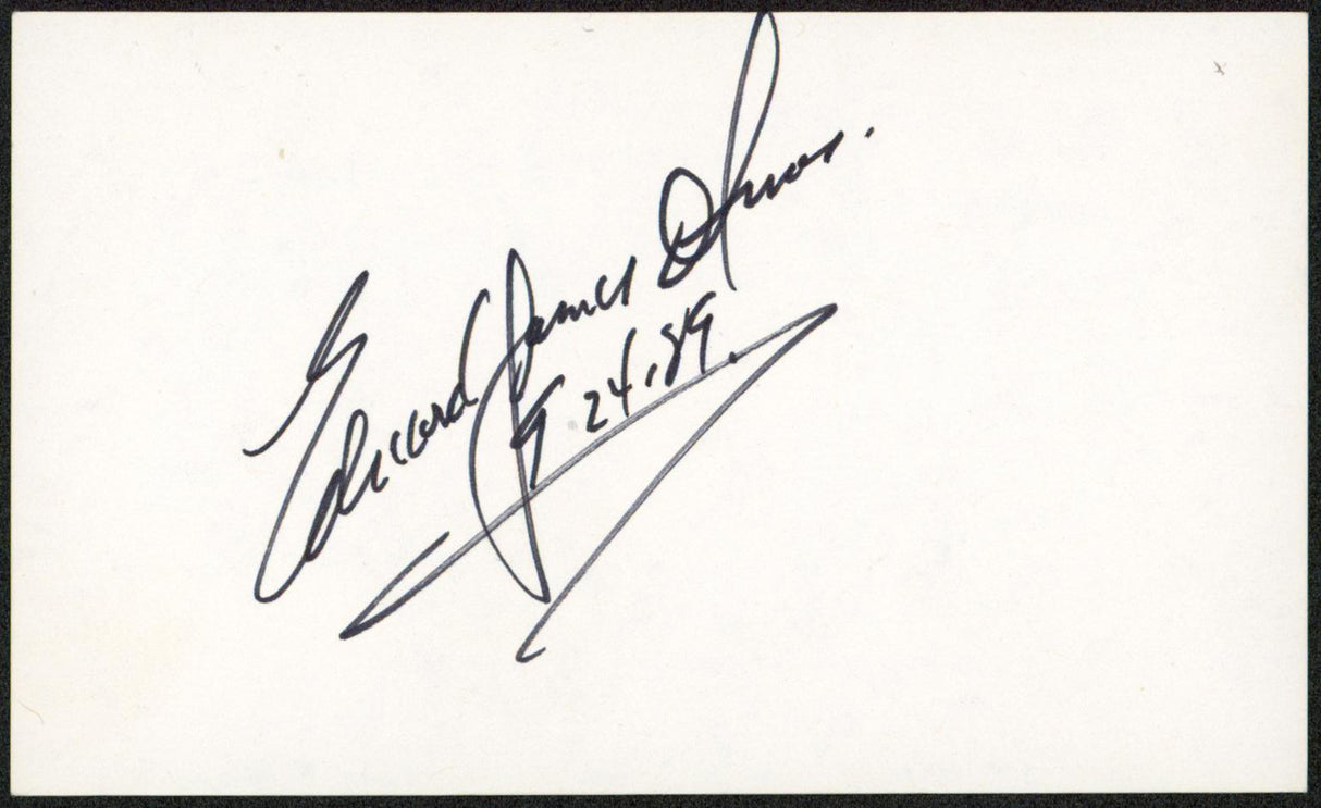 Edward James Olmos Blade Runner "9-24-89" Signed 3x5 Index Card BAS #BW71052