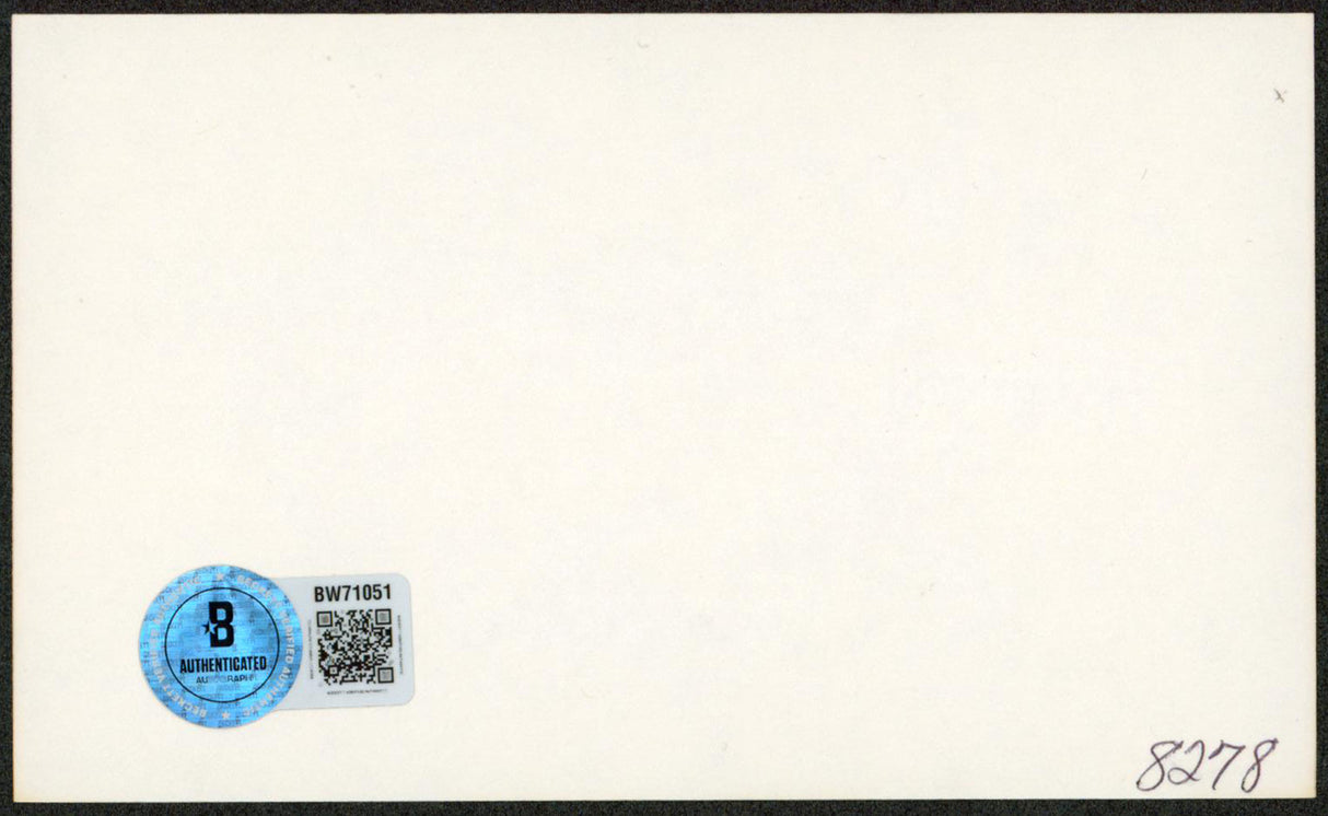 Ginger Rogers Kitty Foyle "Many Blessings" Signed 3x5 Index Card BAS #BW71051