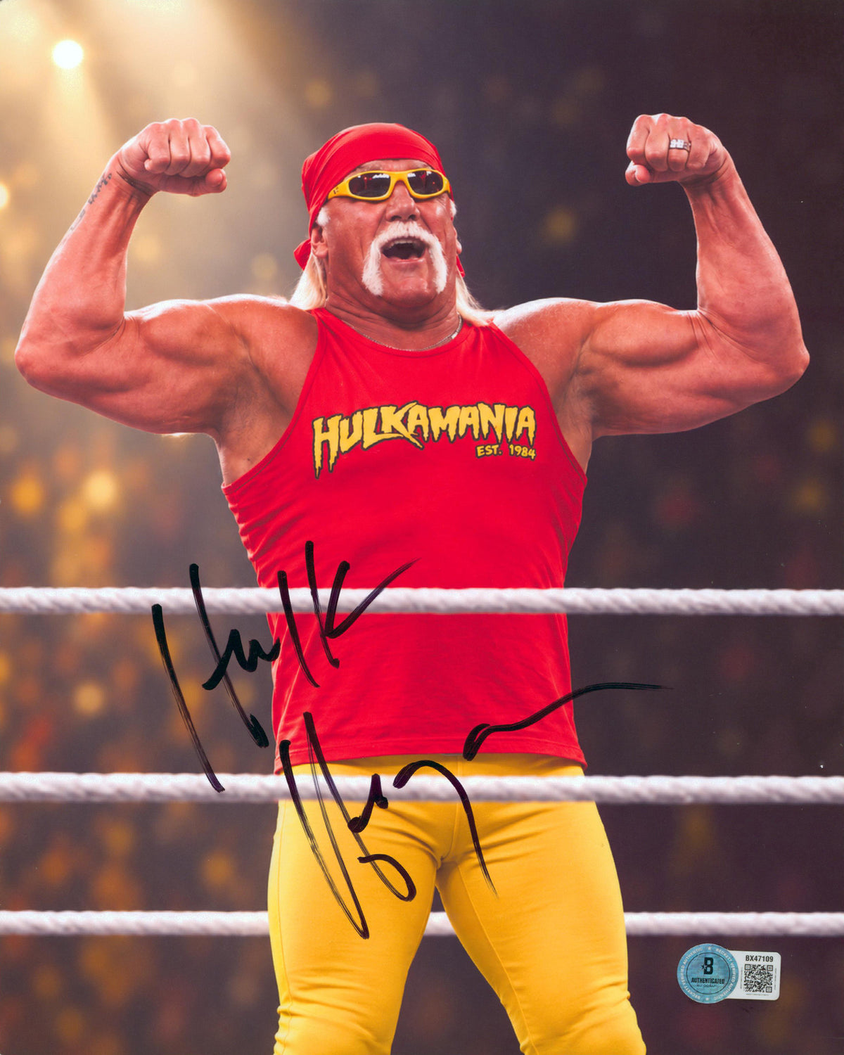 Hulk Hogan WWE Authentic Signed 8.5x11 Vertical Photo Autographed BAS #BX47109