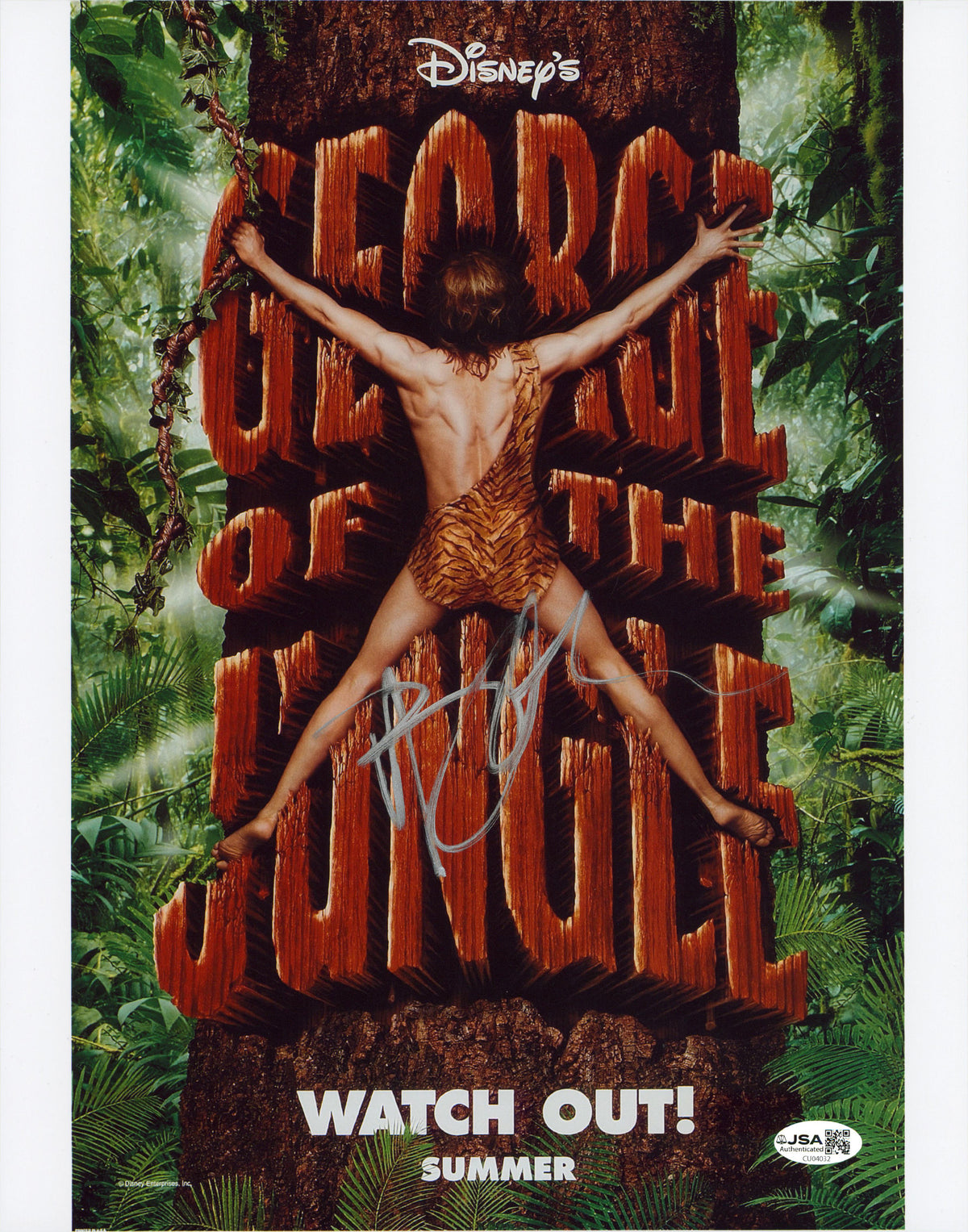 Brenden Fraser George Of The Jungle Authentic Signed 11x14 Photo JSA #CU04032