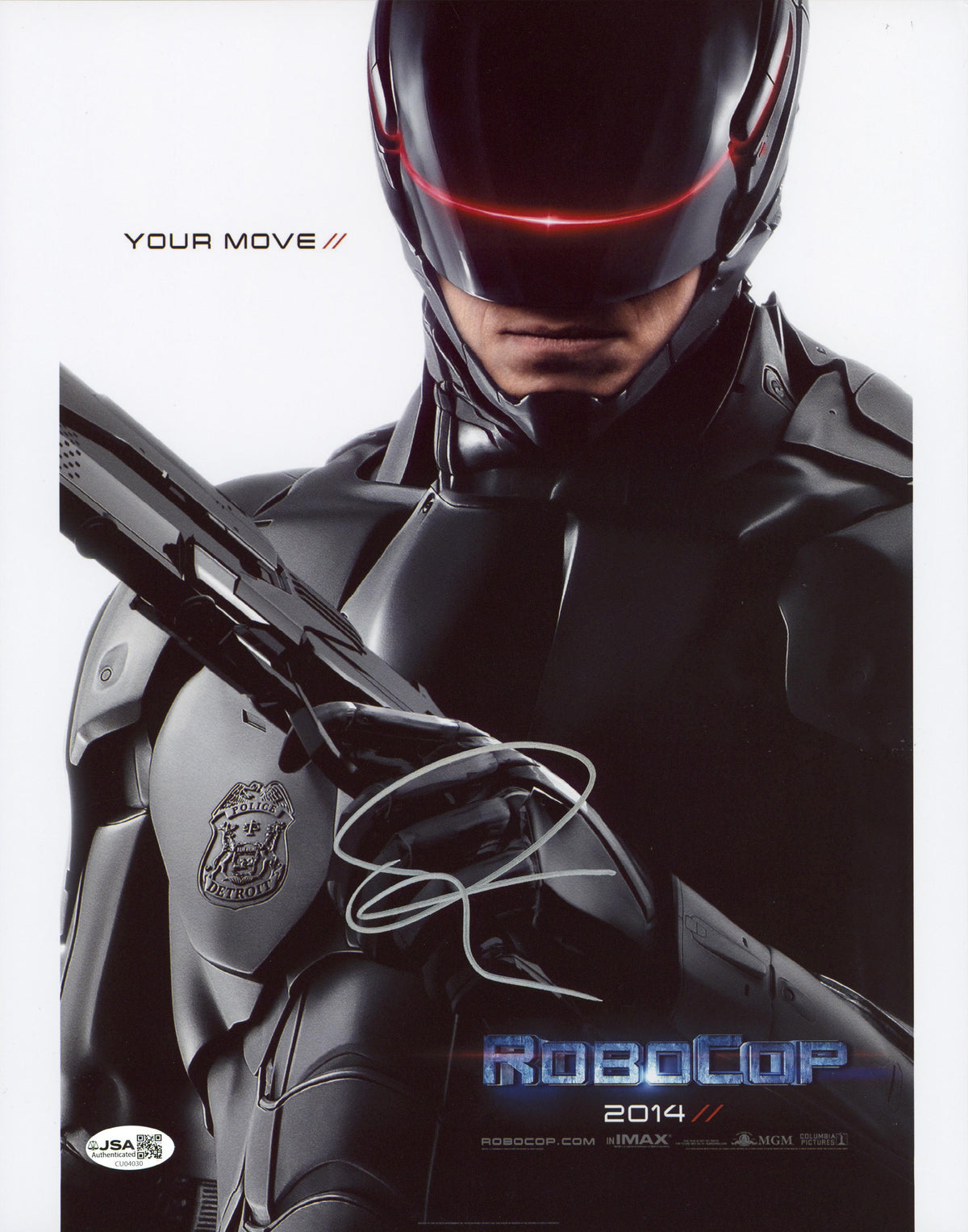 Joel Kinnaman RoboCop Authentic Signed 11x14 Vertical Photo JSA #CU04030