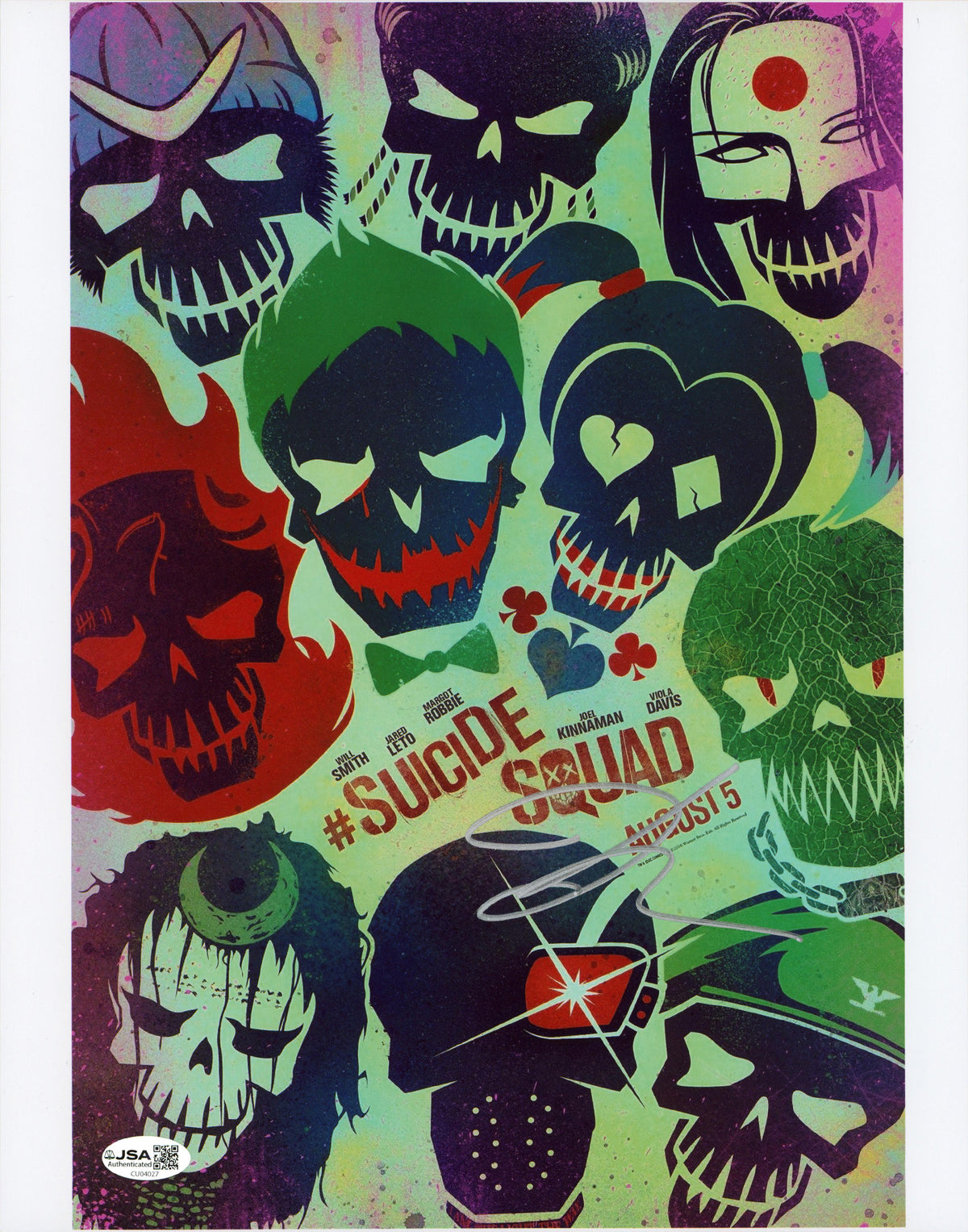 Joel Kinnaman Suicide Squad Authentic Signed 11x14 Vertical Photo JSA #CU04027