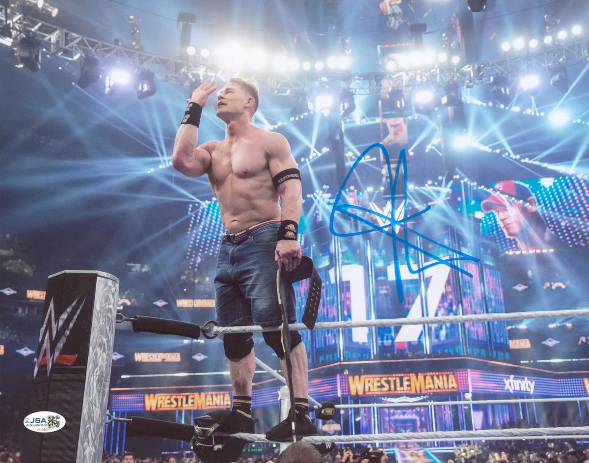 John Cena WrestleMania Authentic Signed 11x14 Horizontal Photo JSA #CU04021