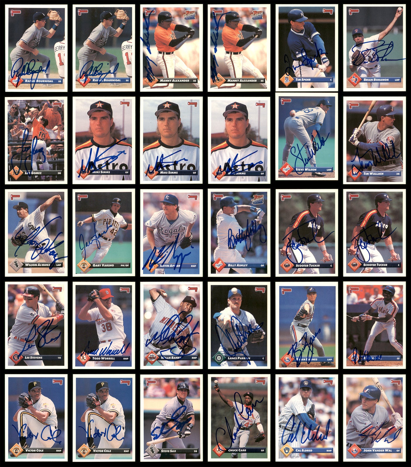 1993 Donruss Baseball Autographed Cards Lot Of 141 SKU #185534