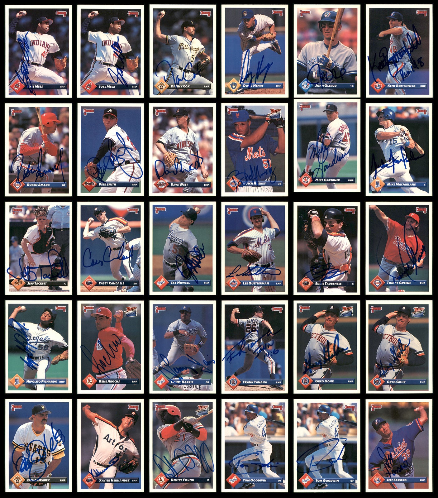 1993 Donruss Baseball Autographed Cards Lot Of 141 SKU #185534