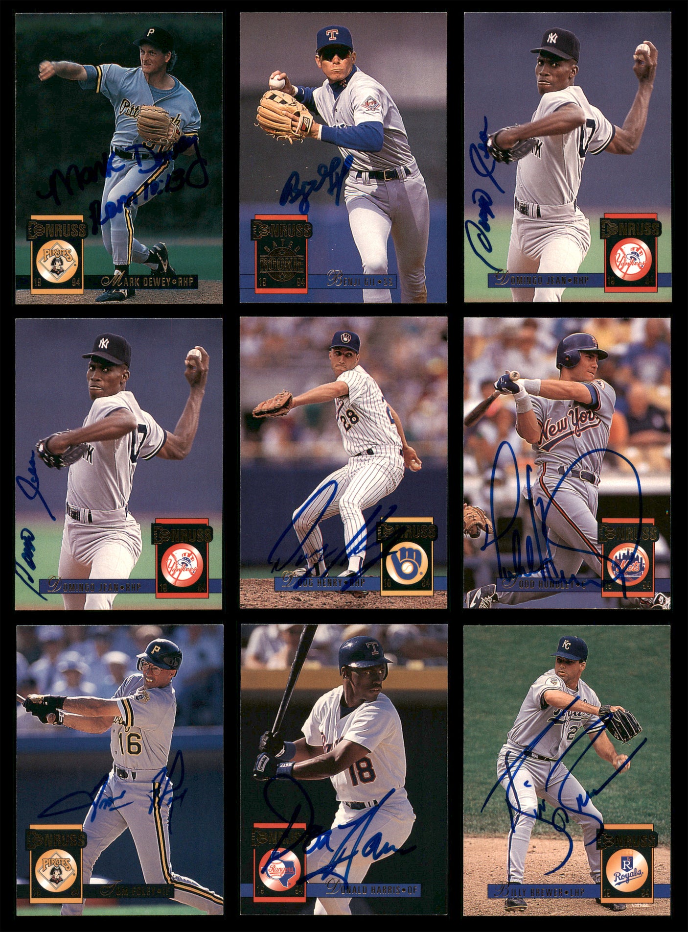 1994 Donruss Baseball Autographed Cards Lot Of 85 SKU #185535