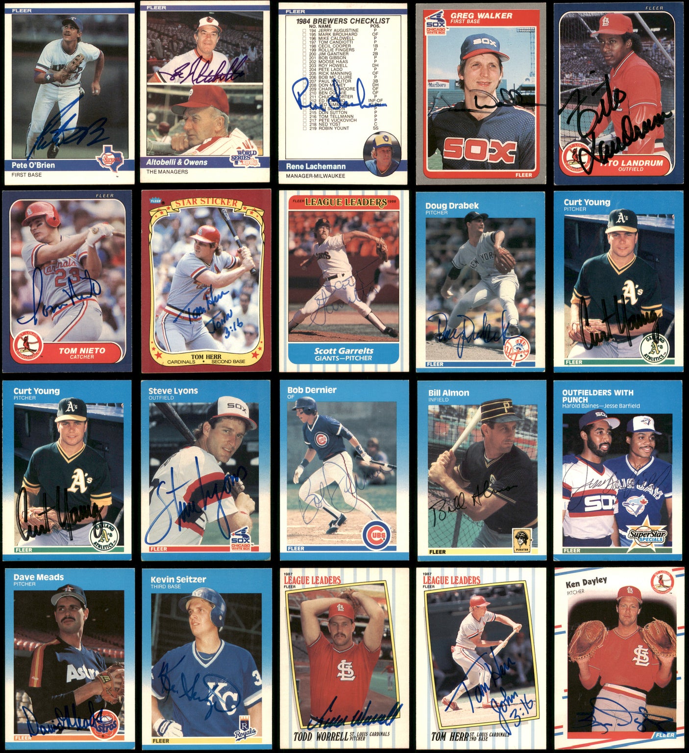 1983-94 Fleer Baseball Autographed Cards 156 Count Lot SKU #238550