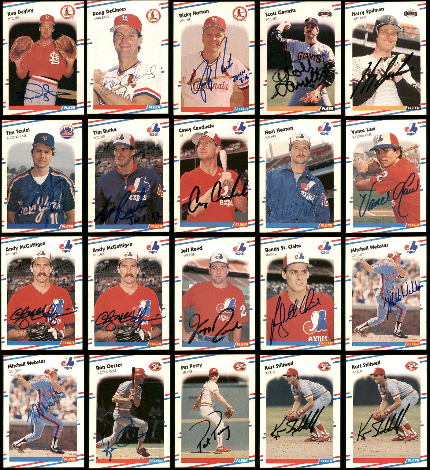 1983-94 Fleer Baseball Autographed Cards 156 Count Lot SKU #238550