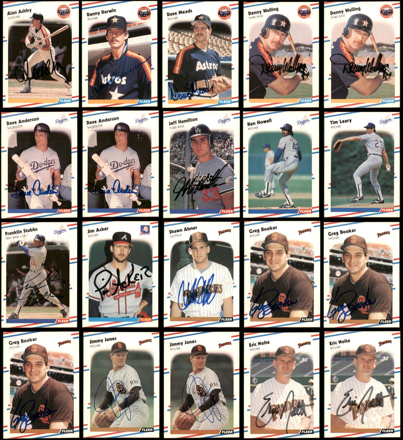 1983-94 Fleer Baseball Autographed Cards 156 Count Lot SKU #238550