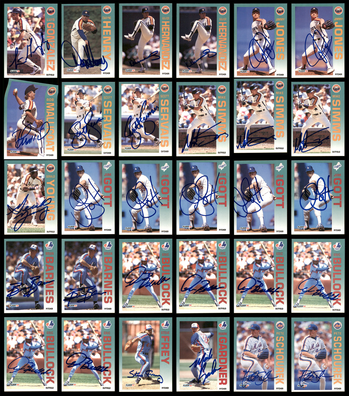 1992 Fleer Baseball Autographed Cards Lot Of 115 SKU #185542