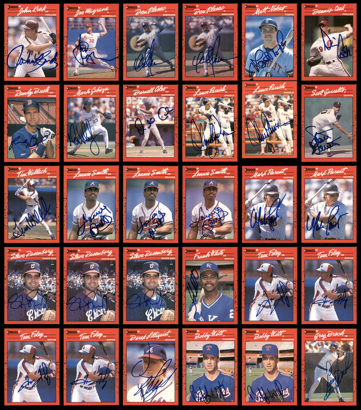 1990 Donruss Baseball Autographed Cards Lot Of 235 SKU #185582