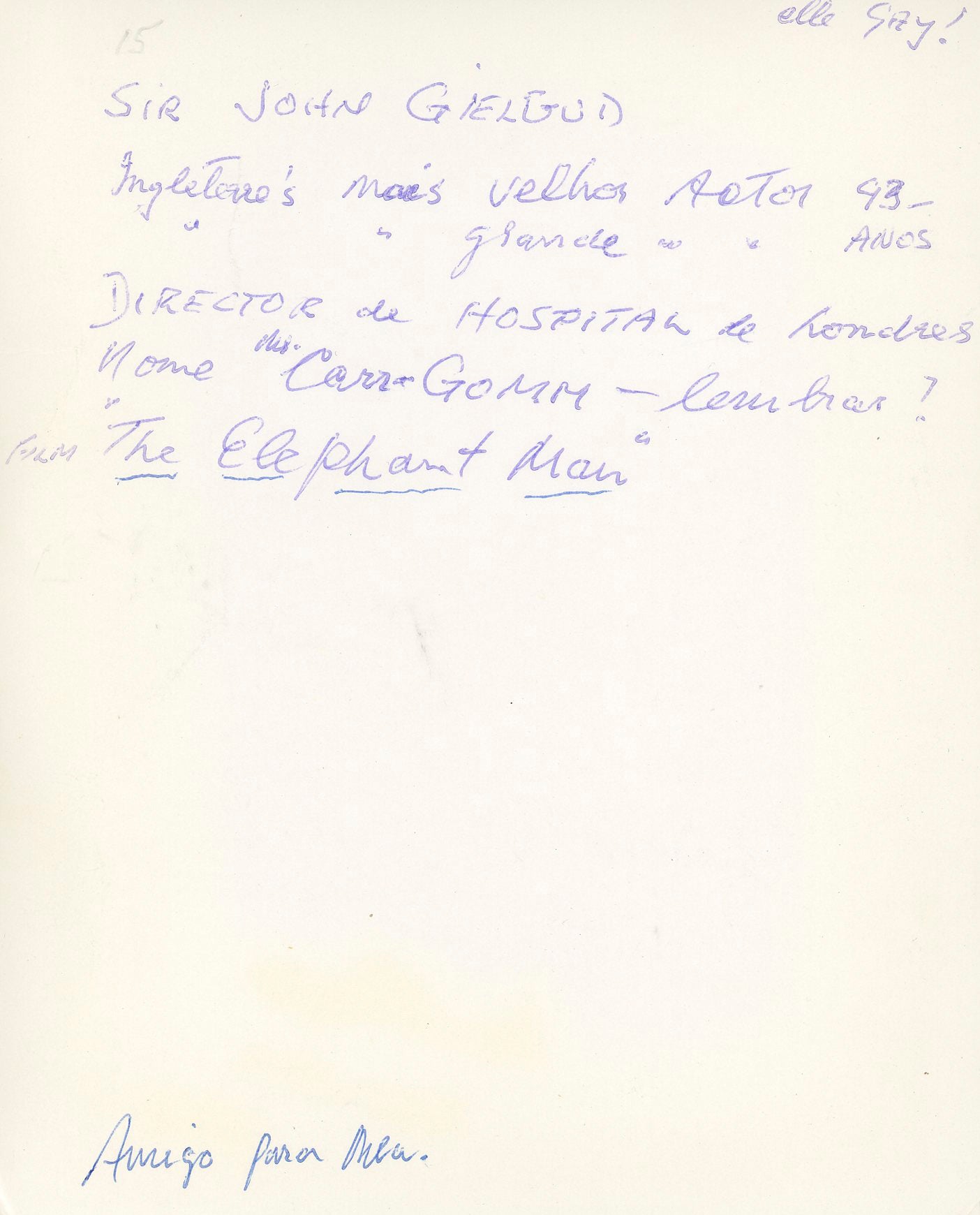 John Gielgud Arthur "Best Wishes" Authentic Signed 4.75x6 Photo BAS #BK43348