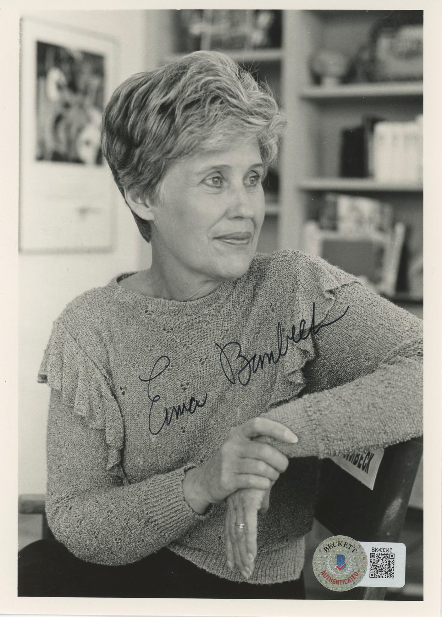 Erma Bombeck At Wit's End Authentic Signed 5x7 Black & White Photo BAS #BK43346