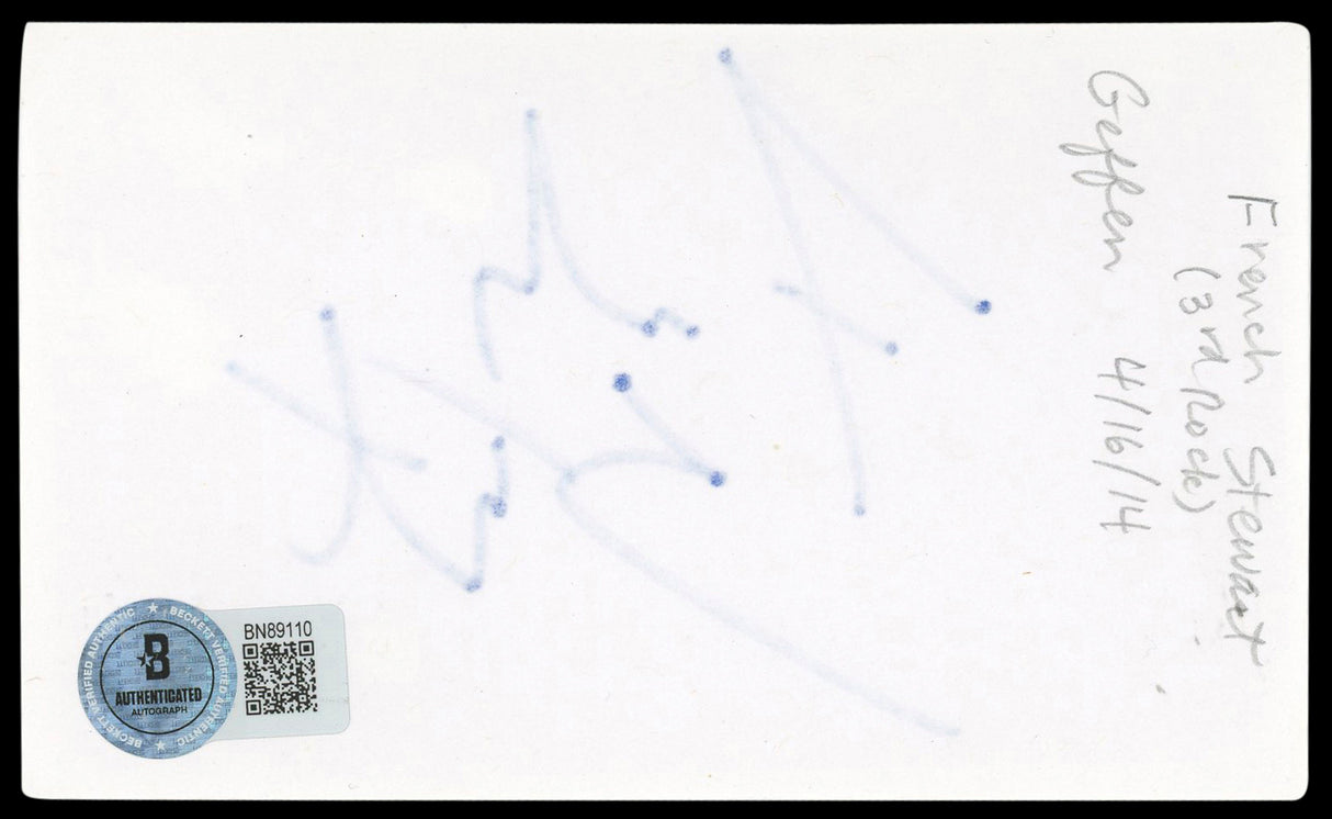 French Stewart 3rd Rock From The Sun Signed 3x5 Index Card BAS #BN89110