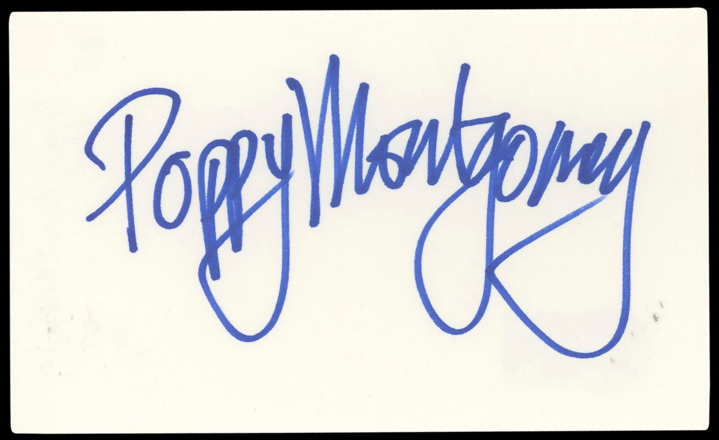 Poppy Montgomery Without a Trace Authentic Signed 3x5 Index Card BAS #BN89117