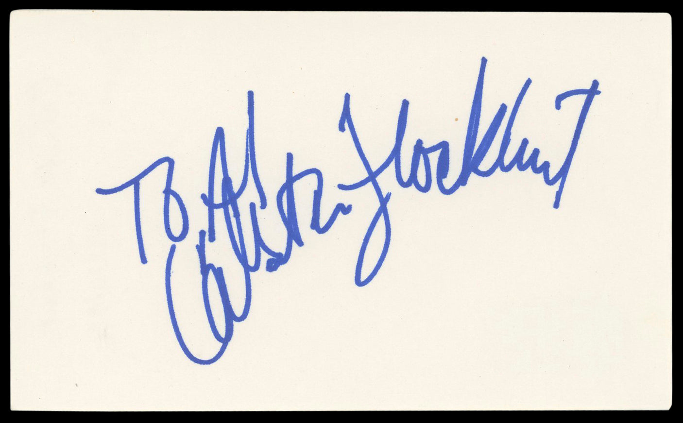 Calista Flockhart Ally McBeal "To Al" Signed 3x5 Index Card BAS #BM56952