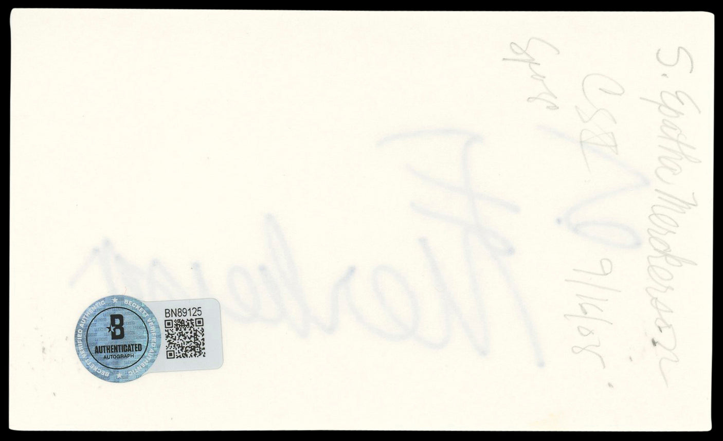 S. Epatha Merkerson Law & Order Authentic Signed 3x5 Index Card BAS #BN89125