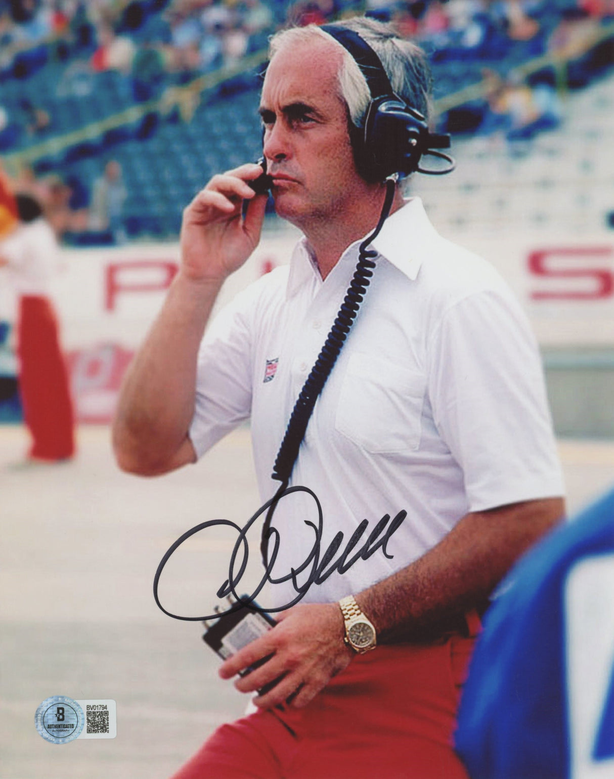 Roger Penske NASCAR Authentic Signed 8x10 Vertical Photo Autographed BAS 1