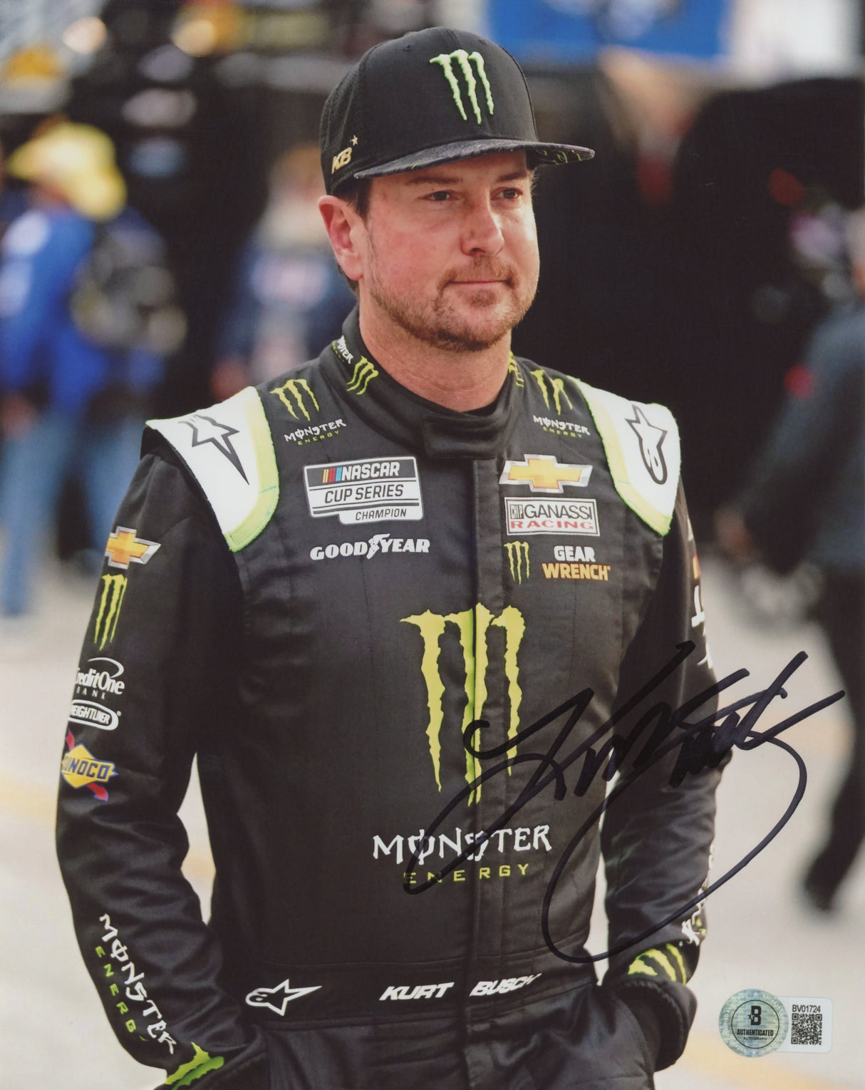 Kurt Busch NASCAR Authentic Signed 8x10 Vertical Photo Autographed BAS 1
