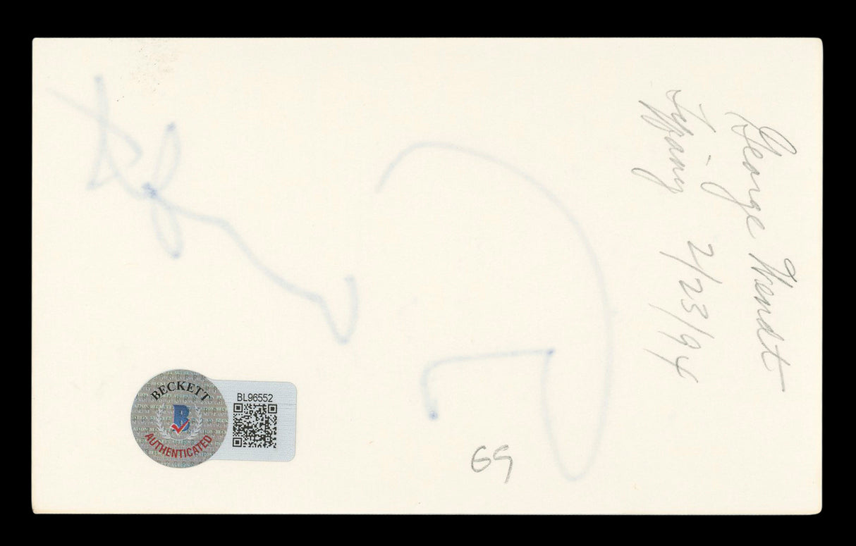 George Wendt Cheers Authentic Signed 3x5 Index Card Autographed BAS #BL96552
