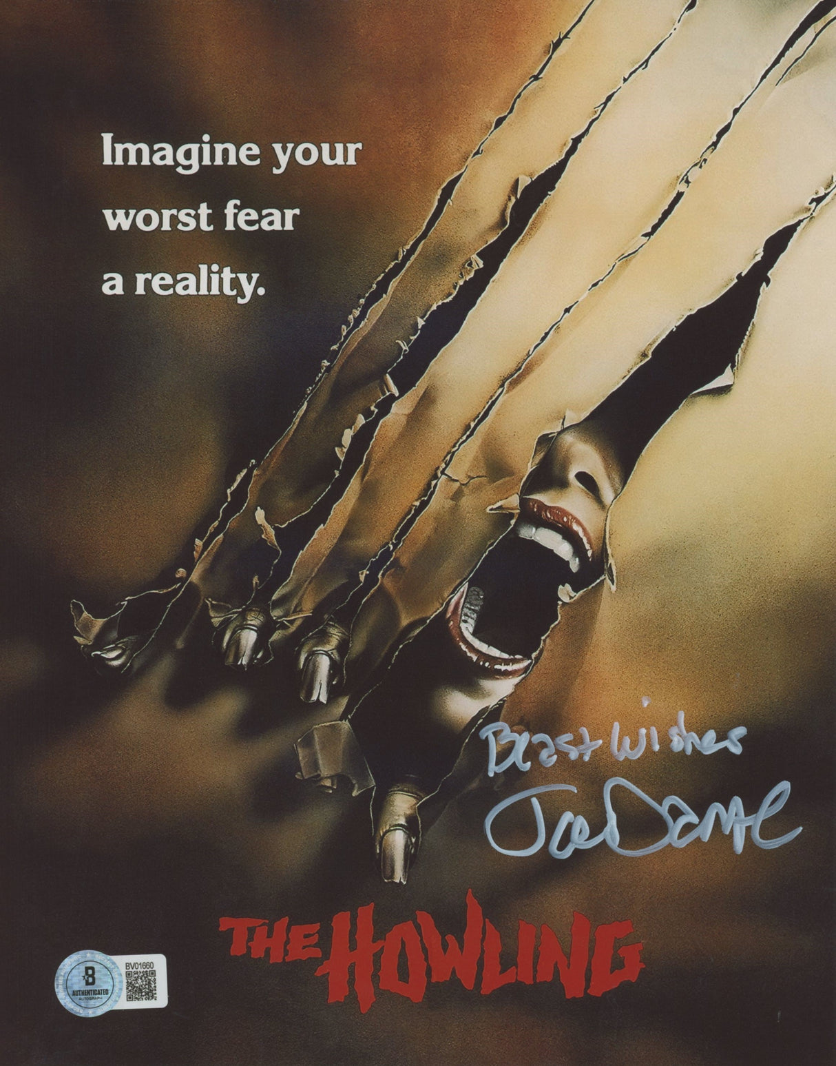 Joe Dante The Howling "Beast Wishes" Authentic Signed 8x10 Vertical Photo BAS 14