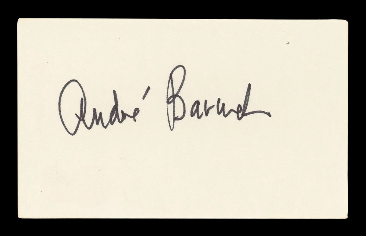 Andr Baruch Radio Personality Signed 3x5 Index Card Autographed BAS #BM57033