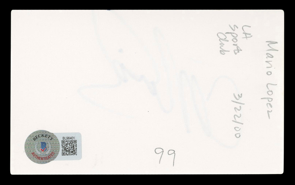 Mario Lopez Saved By The Bell Authentic Signed 3x5 Index Card BAS #BL96401