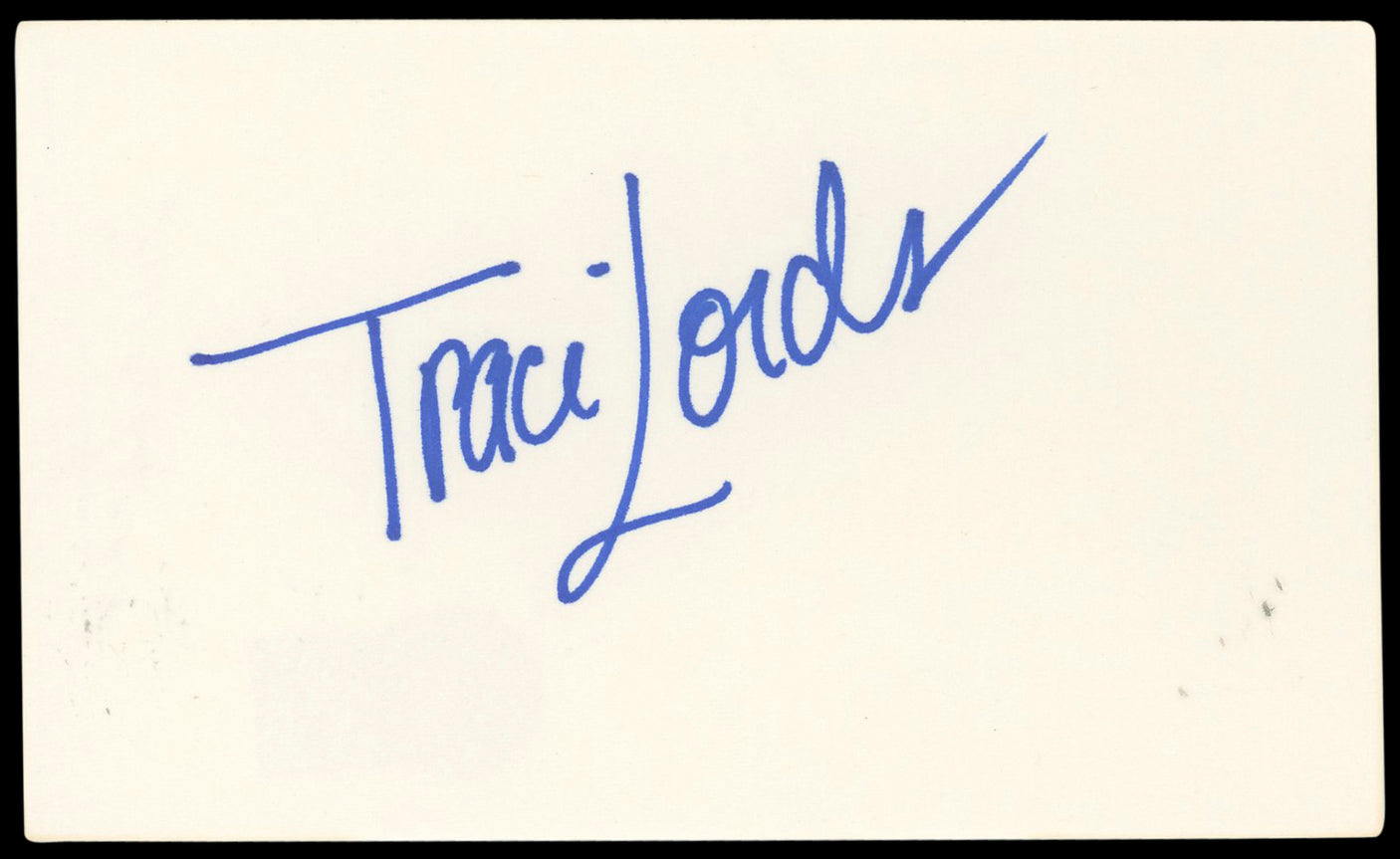 Traci Lords Cry-Baby Authentic Signed 3x5 Index Card Autographed BAS #BN89393