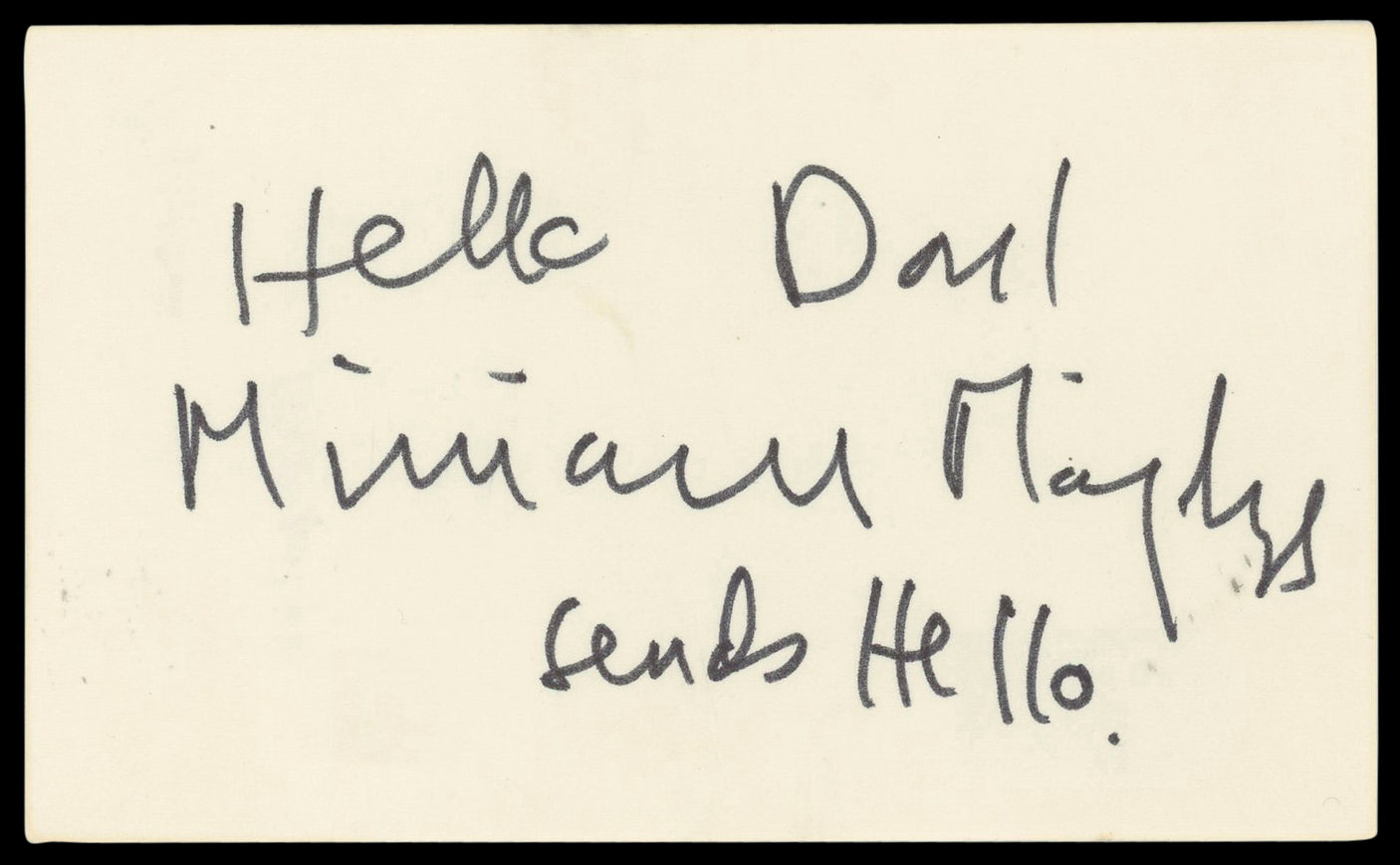 Miriam Margolyes Romeo + Juliet Authentic Signed 3x5 Index Card BAS #BN89400