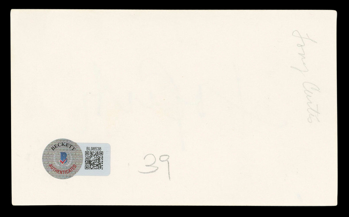 Tony Curtis Some Like It Hot Authentic Signed 3x5 Index Card BAS #BL98538