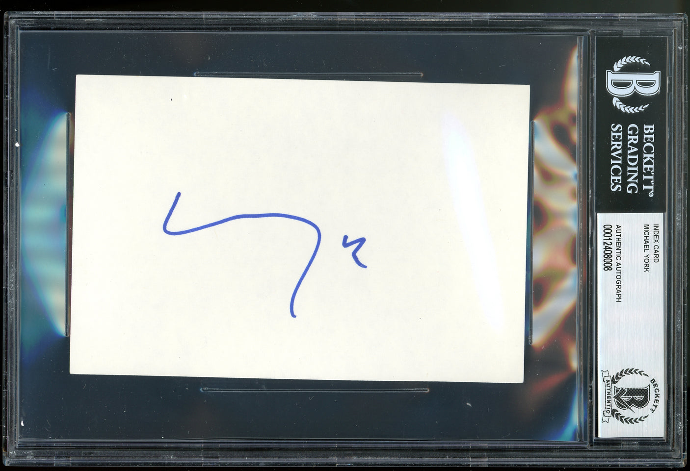 Michael York Romeo + Juliet Authentic Signed 4x6 Index Card BAS Slabbed