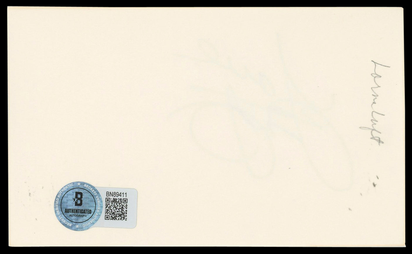 Lorna Luft Grease 2 Authentic Signed 3x5 Index Card Autographed BAS #BN89411