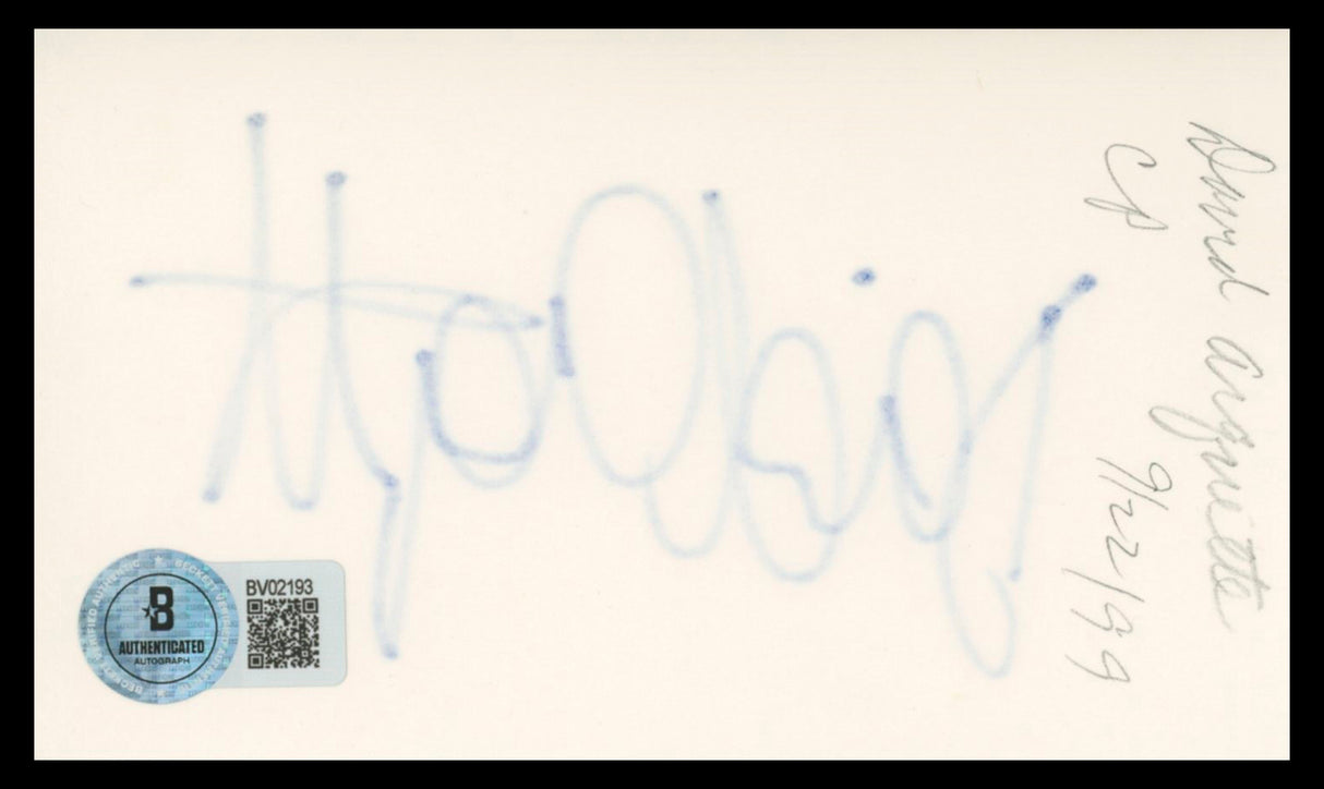 David Arquette Scream Authentic Signed 3x5 Index Card Autographed BAS #BV02193