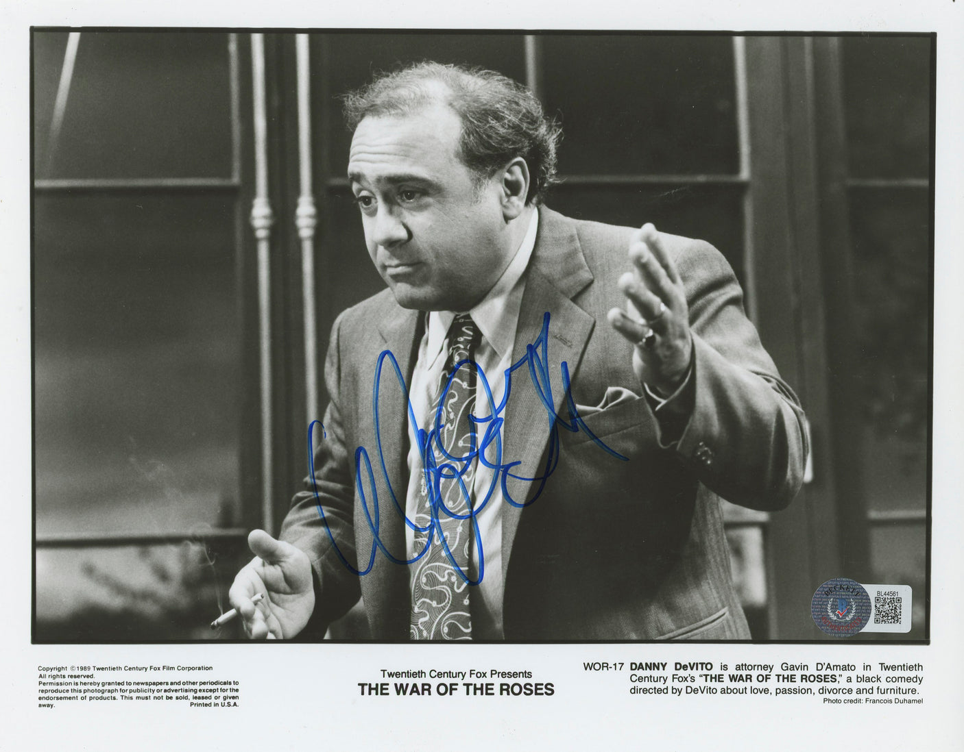 Danny DeVito The War of the Roses Authentic Signed 8x10 Photo BAS #BL44561