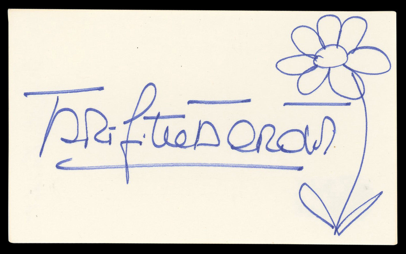 Brigitte Bardot Contempt "Flower" Authentic Signed 3x5 Index Card BAS #BN06374