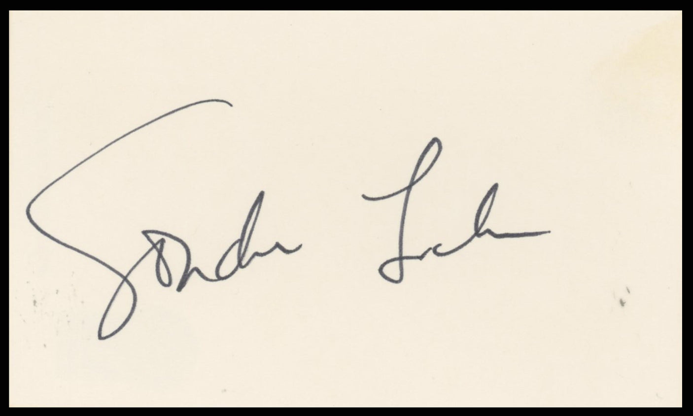 Sondra Locke Willard Authentic Signed 3x5 Index Card Autographed BAS #BR26809