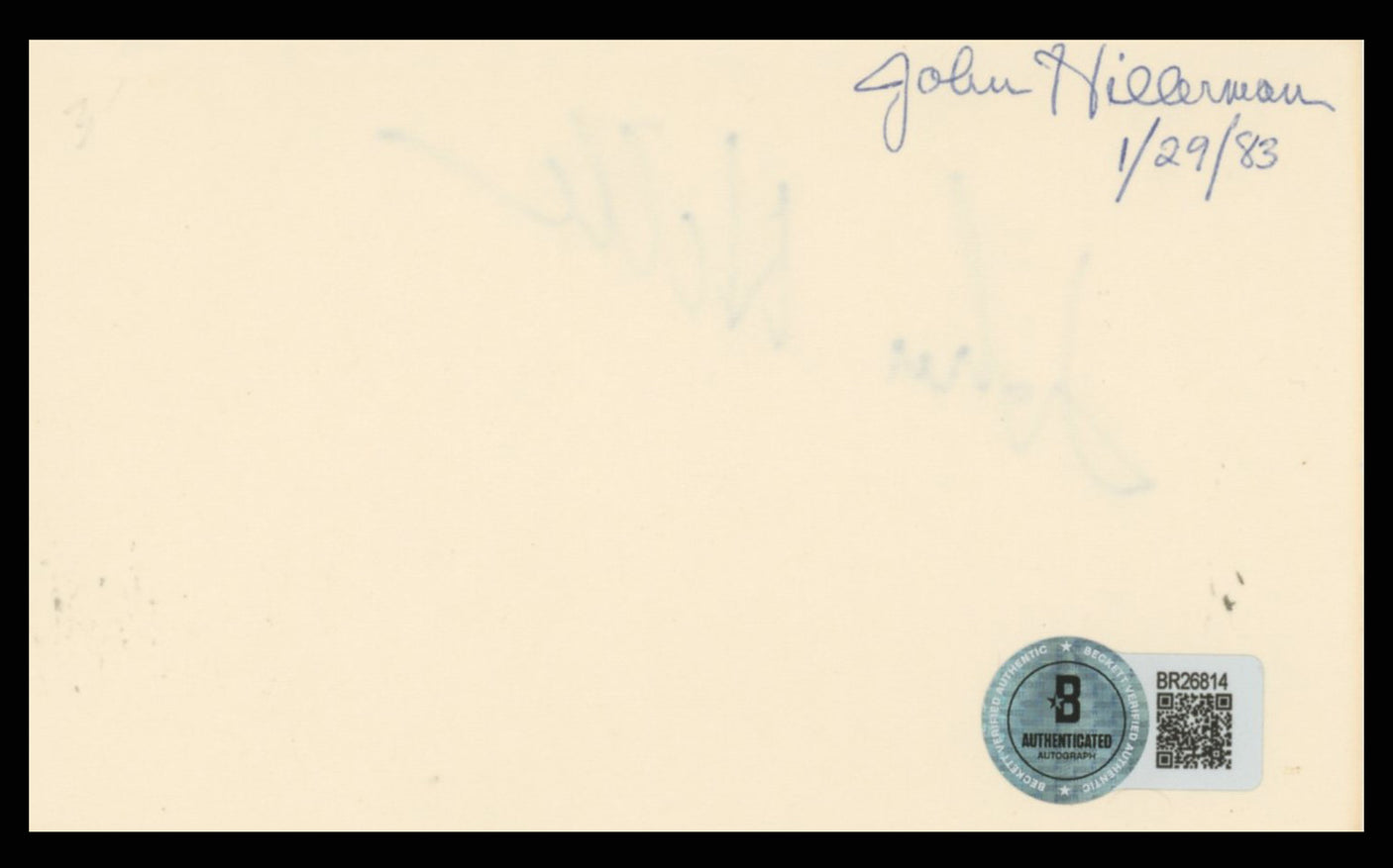 John Hillerman Magnum, P.I. Authentic Signed 3x5 Index Card BAS #BR26814