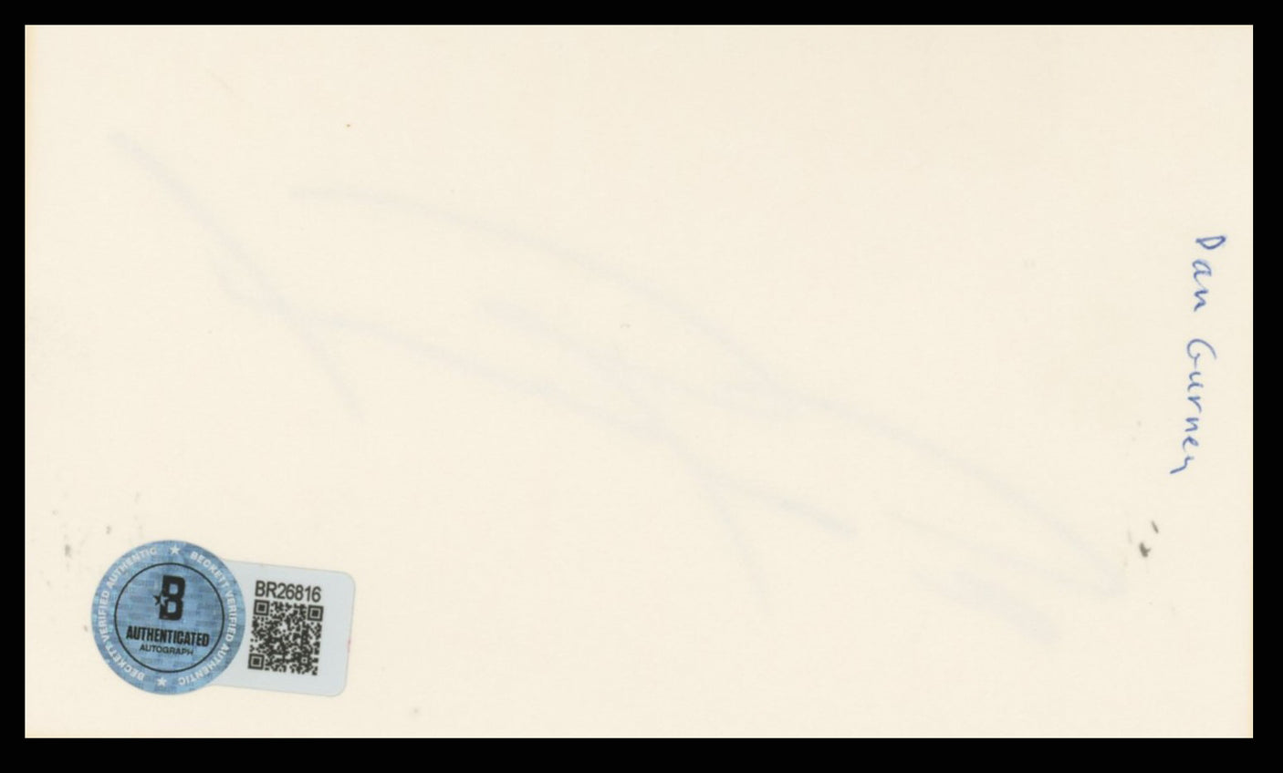 Dan Gurney Formula One Authentic Signed 3x5 Index Card BAS #BR26816