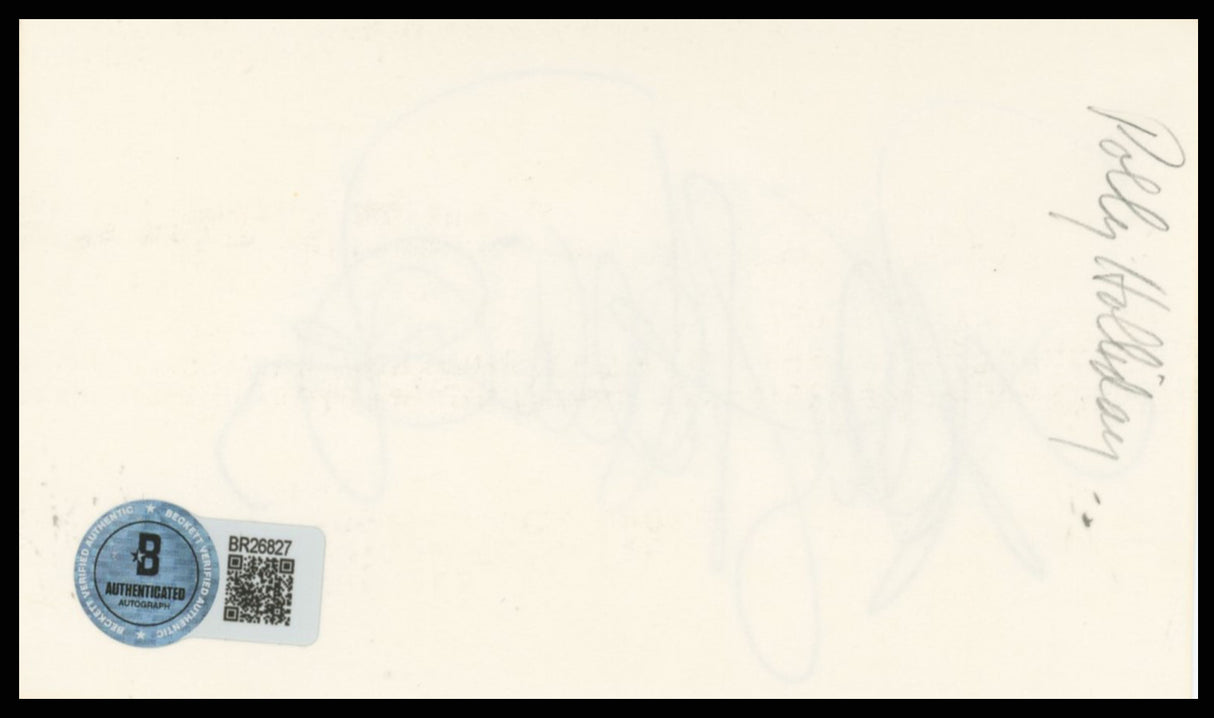Polly Holliday Alice Authentic Signed 3x5 Index Card Autographed BAS #BR26827