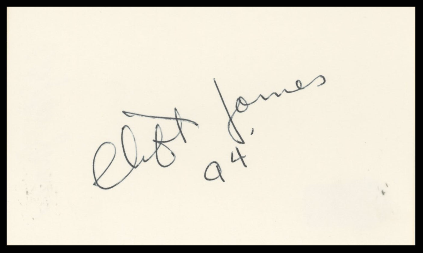 Clifton James Live and Let Die Authentic Signed 3x5 Index Card BAS #BR26832
