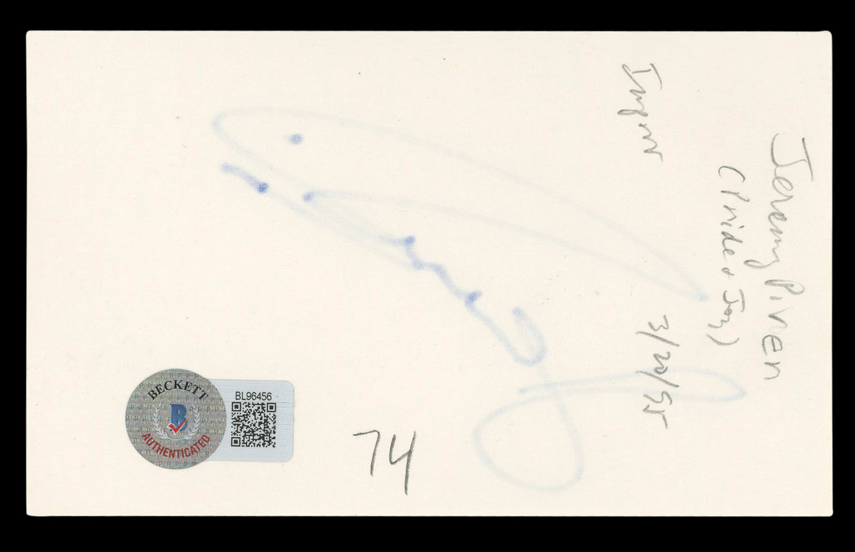 Jeremy Piven Entourage Authentic Signed 3x5 Index Card Autographed BAS #BL96456