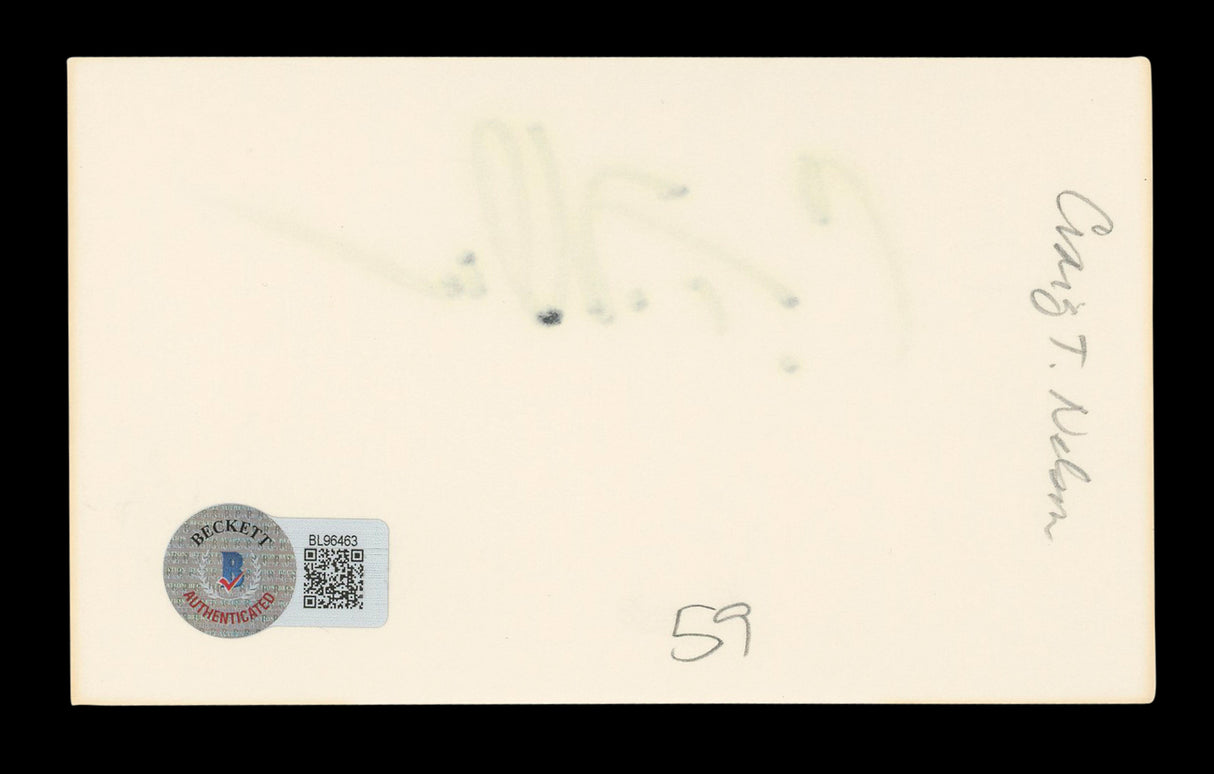 Craig T. Nelson Coach Authentic Signed 3x5 Index Card Autographed BAS #BL96463