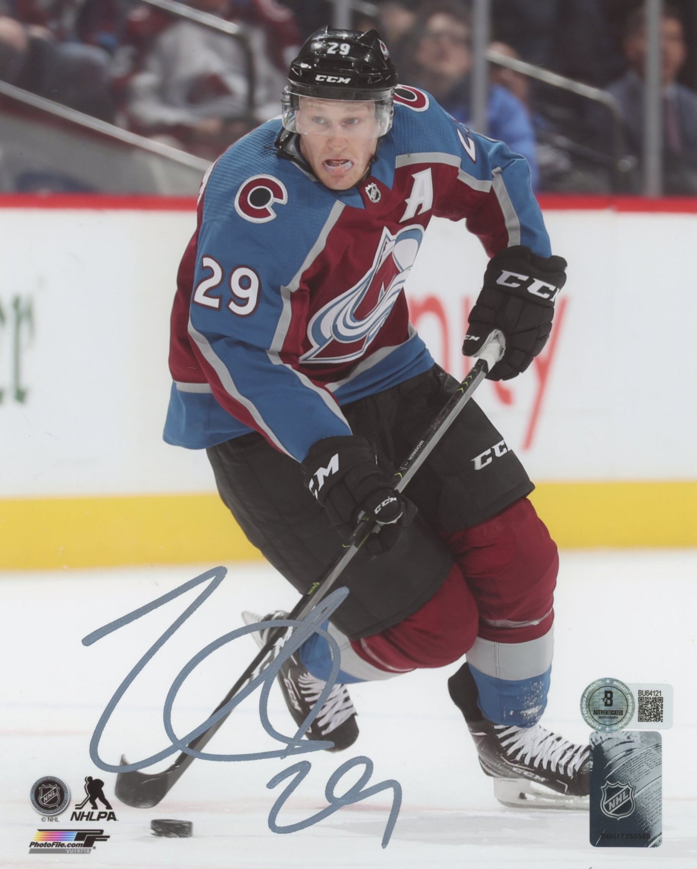 Avalanche Nathan MacKinnon Authentic Signed 8x10 Vertical Photo BAS #BU64121