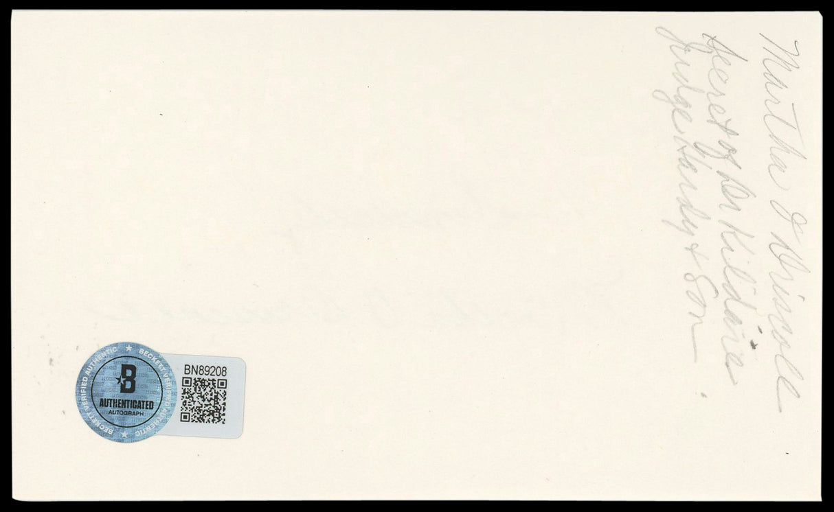 Martha O'Driscoll House of Dracula Authentic Signed 3x5 Index Card BAS #BN89208