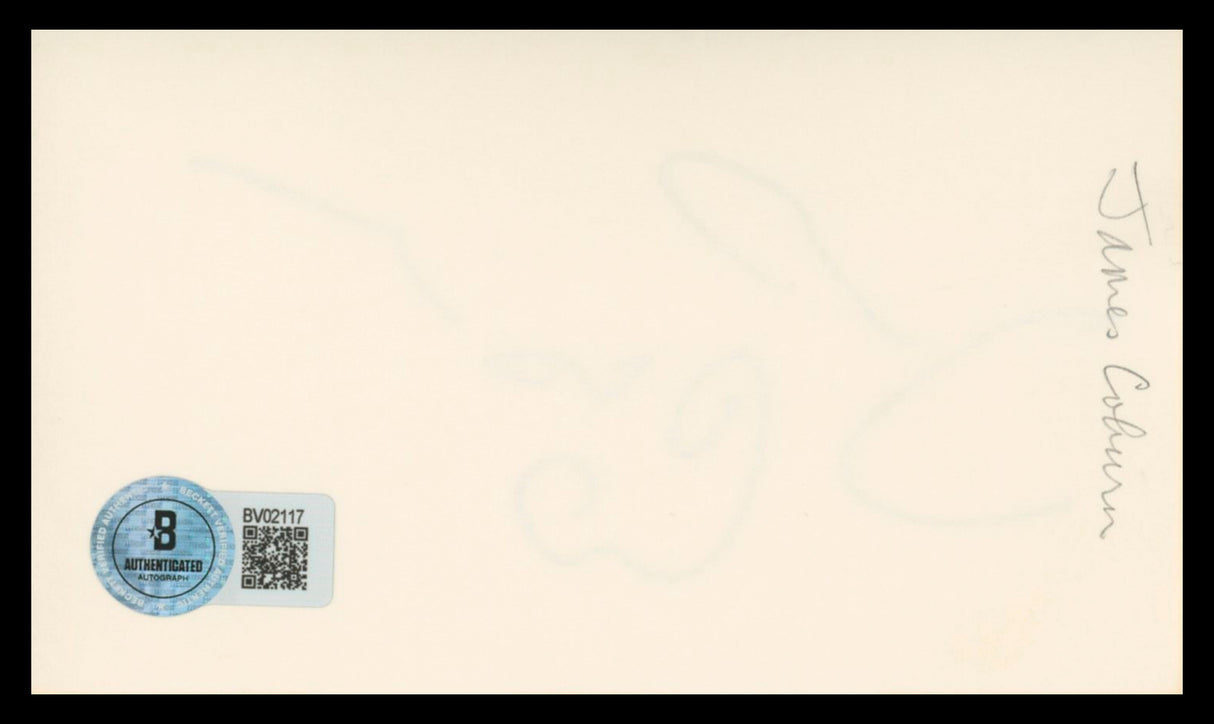 James Coburn Affliction Authentic Signed 3x5 Index Card Autographed BAS #BV02117