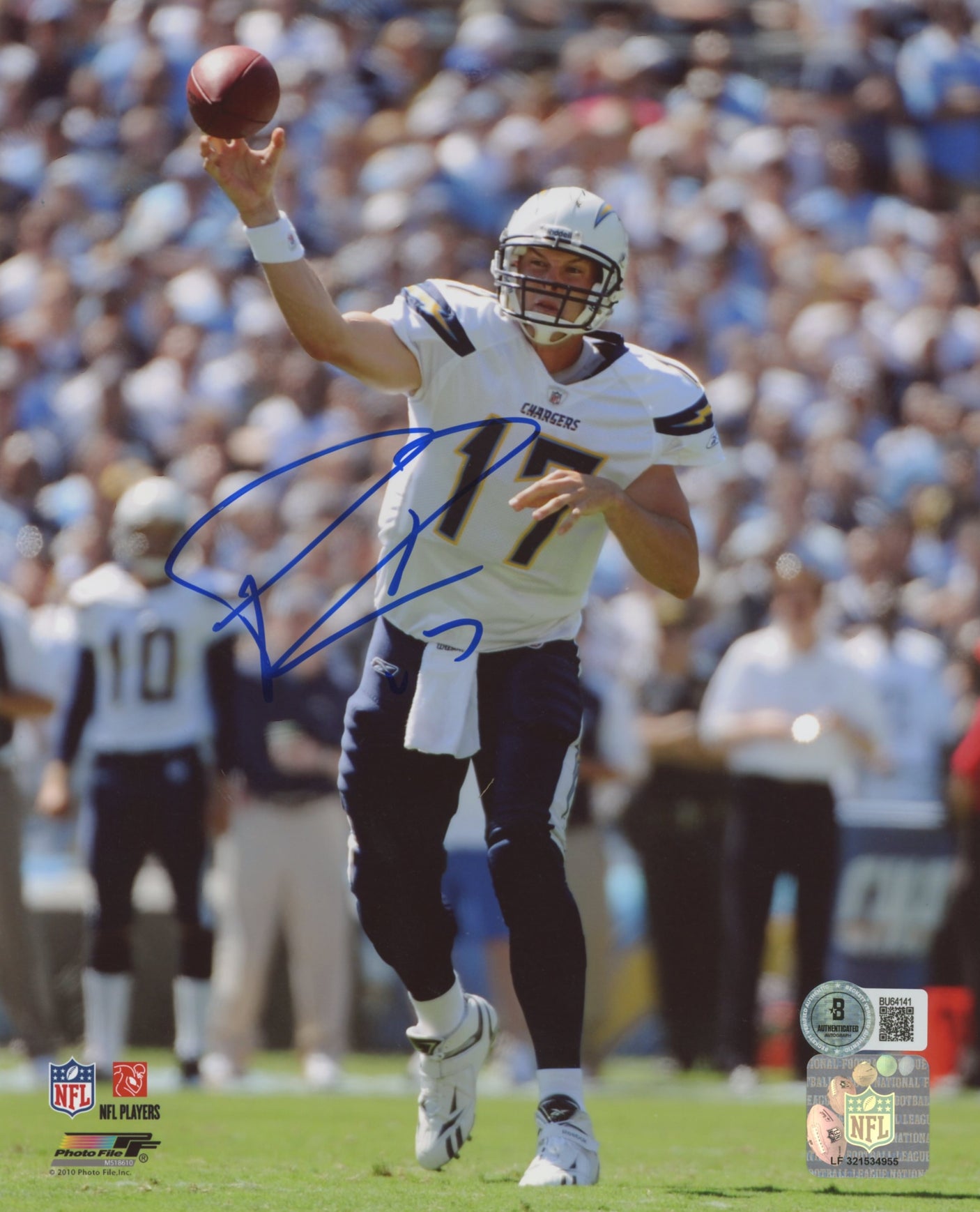 Chargers Philip Rivers Authentic Signed 8x10 Vertical Photo BAS #BU64141