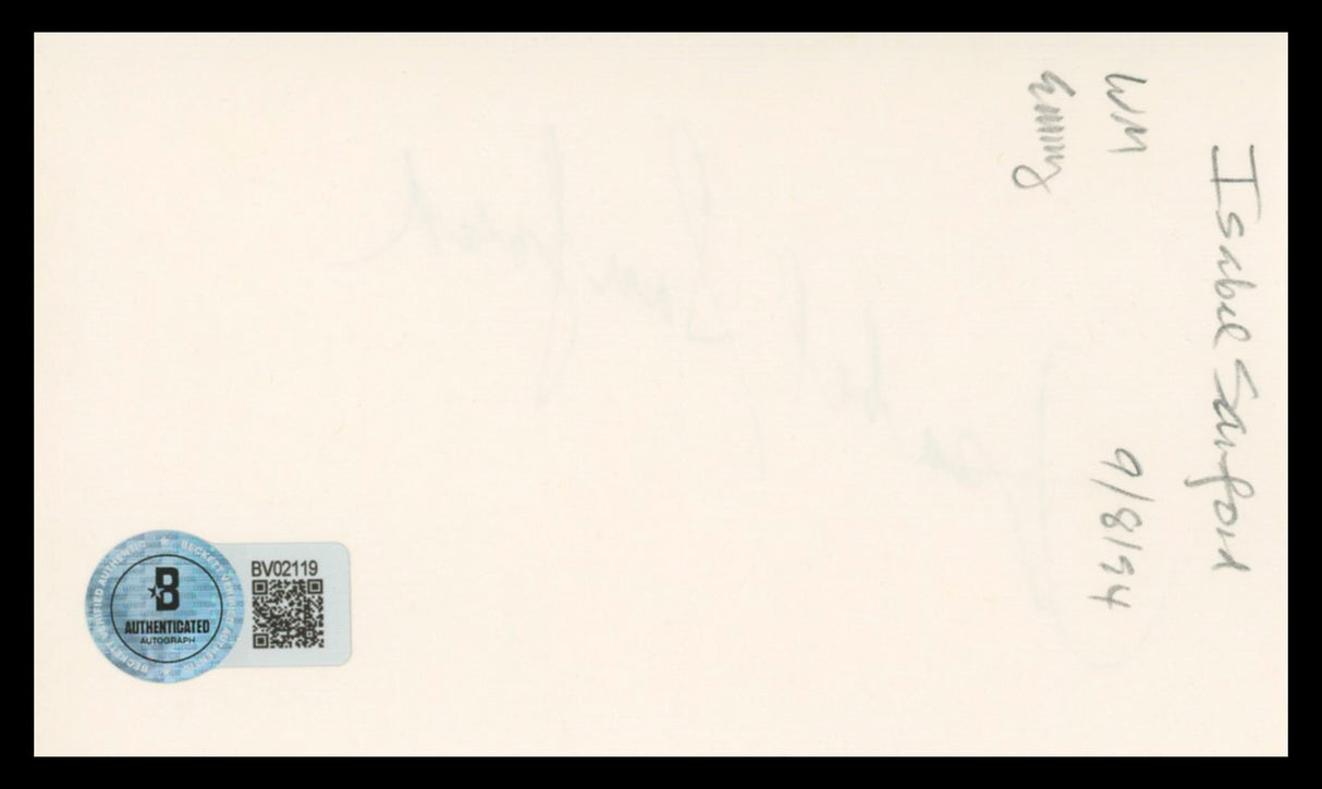 Isabel Sanford The Jeffersons Authentic Signed 3x5 Index Card BAS #BV02119