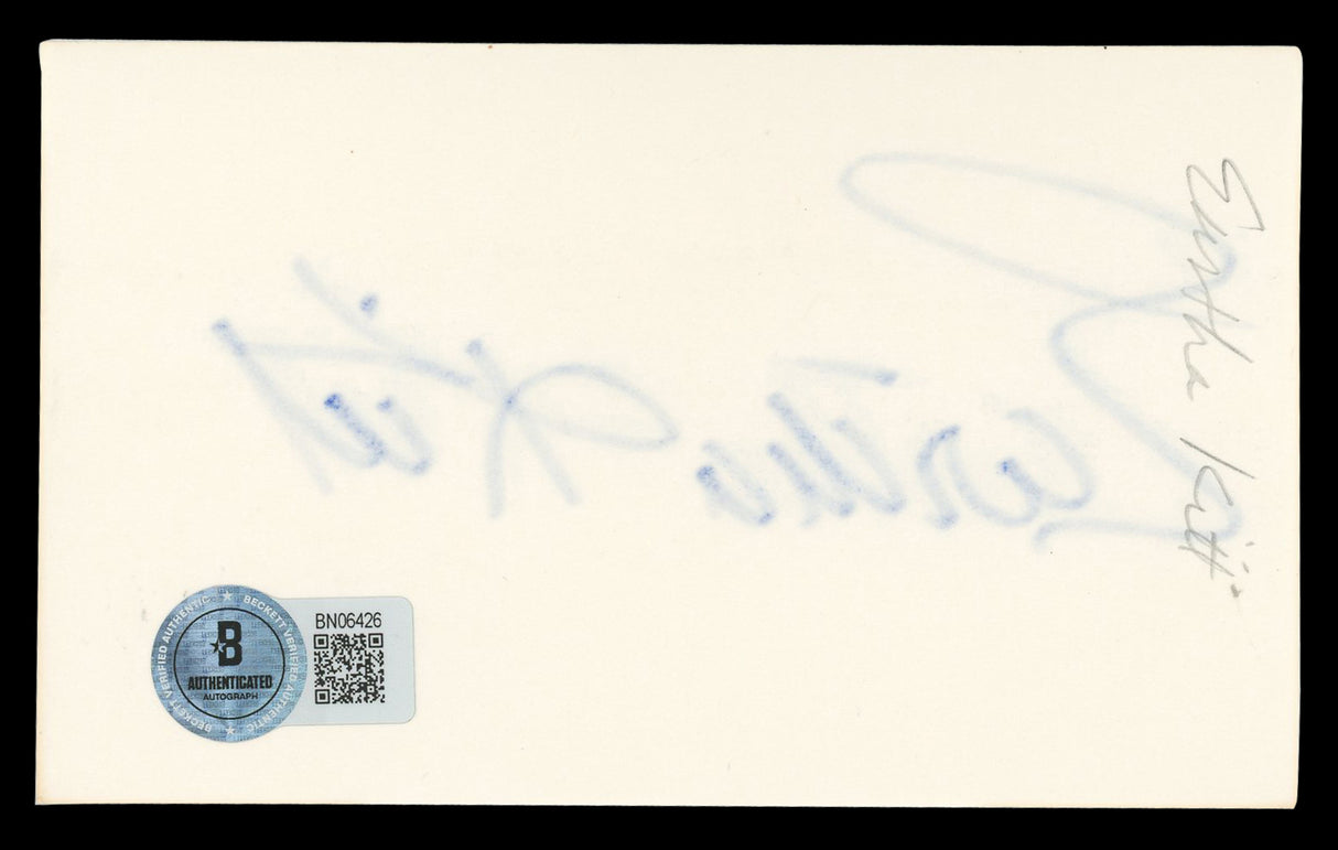 Eartha Kitt Musician Authentic Signed 3x5 Index Card Autographed BAS #BN06426