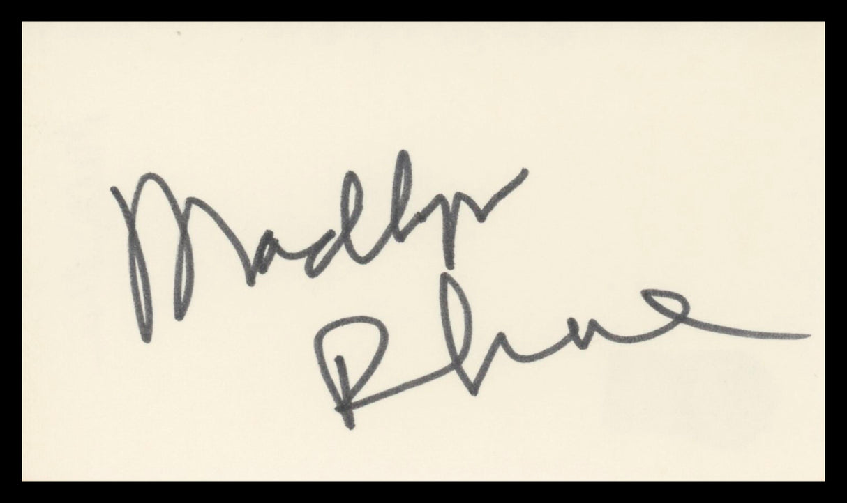 Madlyn Rhue Murder, She Wrote Authentic Signed 3x5 Index Card BAS #BV02148